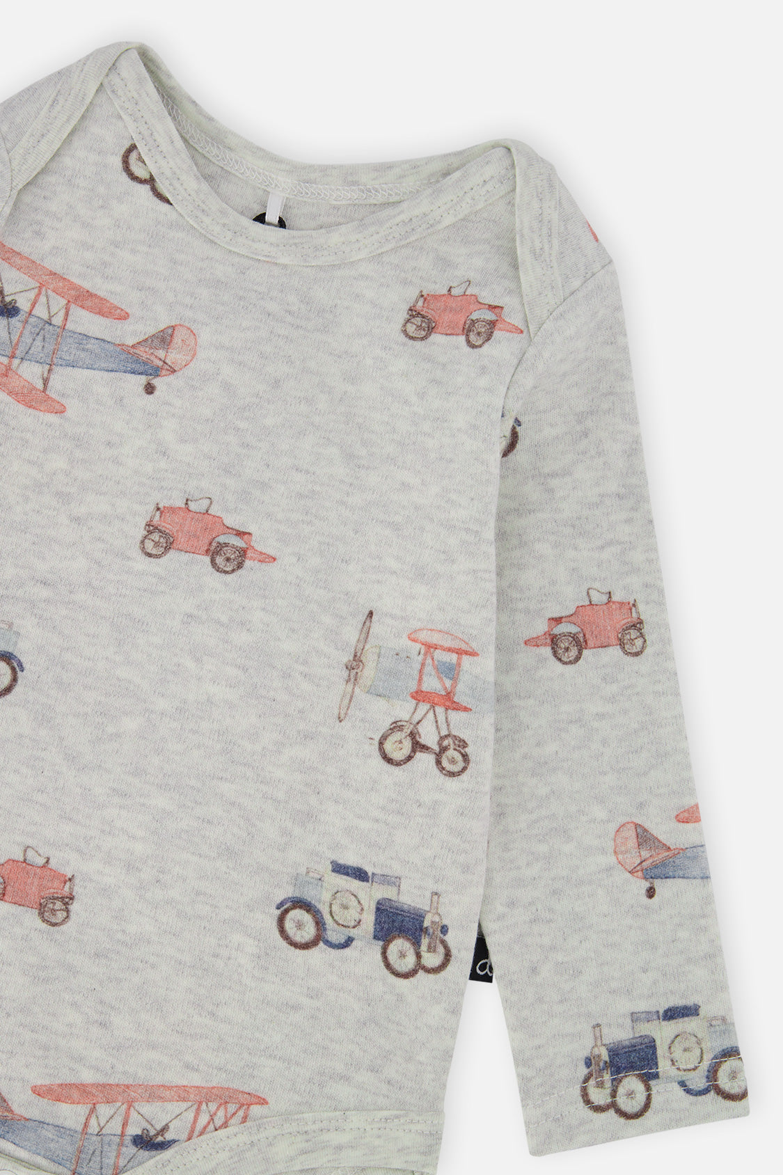 Organic Cotton Onesie Beige Printed Airplanes-4