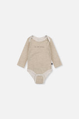 Organic Cotton Onesie Brown And White Stripes-1