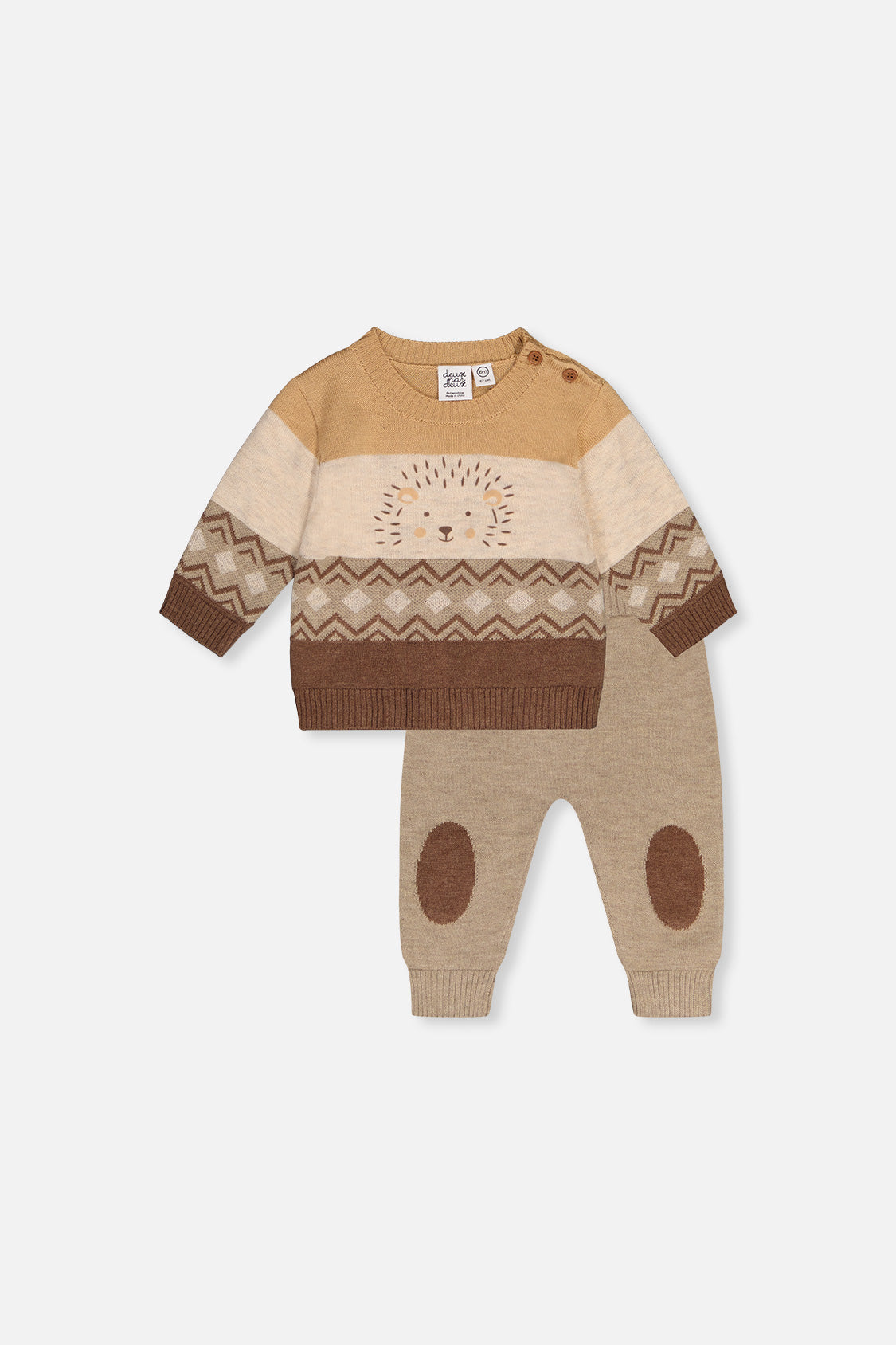 Knitted Sweater And Pants Set Brown Cinnamon-0