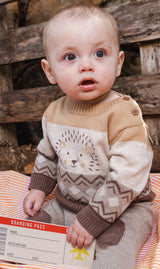 Knitted Sweater And Pants Set Brown Cinnamon-1