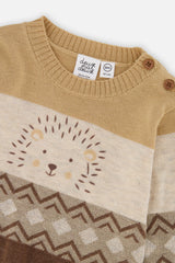 Knitted Sweater And Pants Set Brown Cinnamon-3