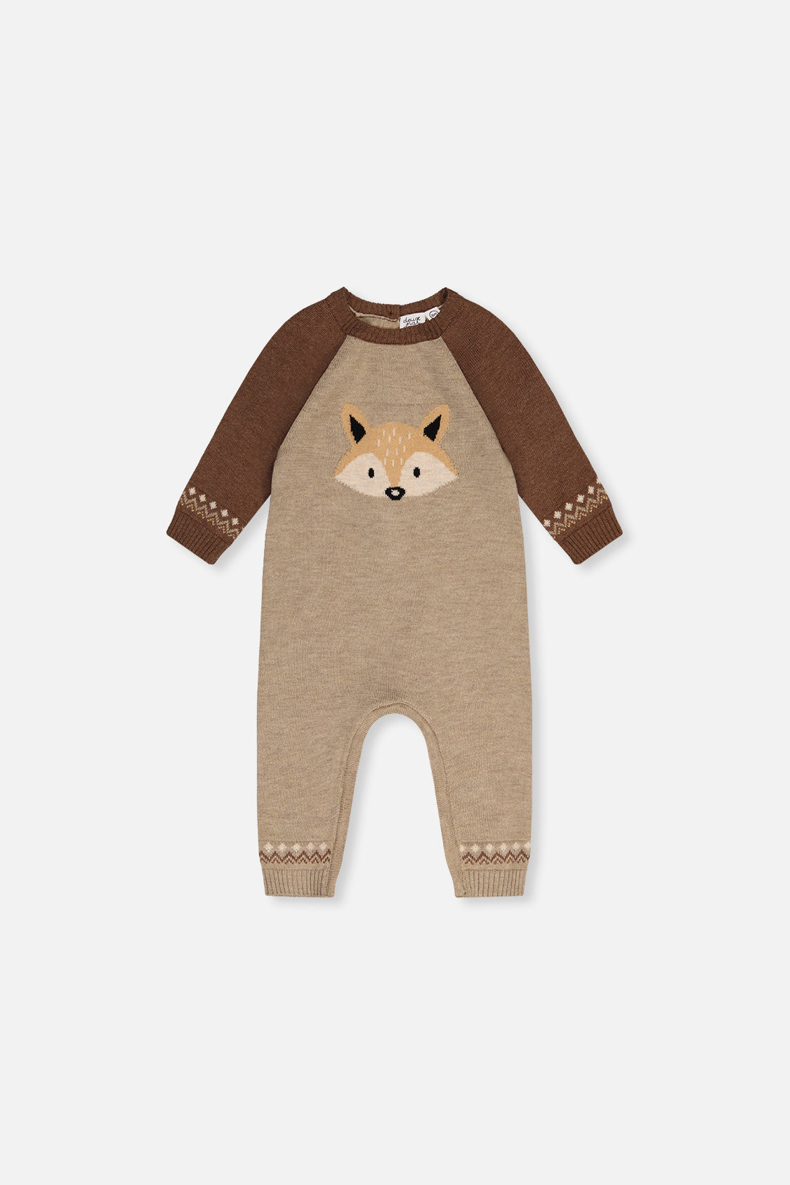 Knitted Intarsia Romper Brown Cinnamon-0