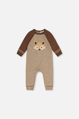 Knitted Intarsia Romper Brown Cinnamon-0