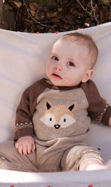 Knitted Intarsia Romper Brown Cinnamon-1