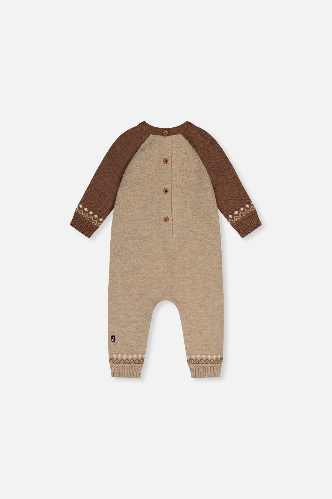 Knitted Intarsia Romper Brown Cinnamon-2