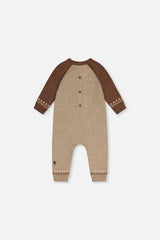 Knitted Intarsia Romper Brown Cinnamon-2