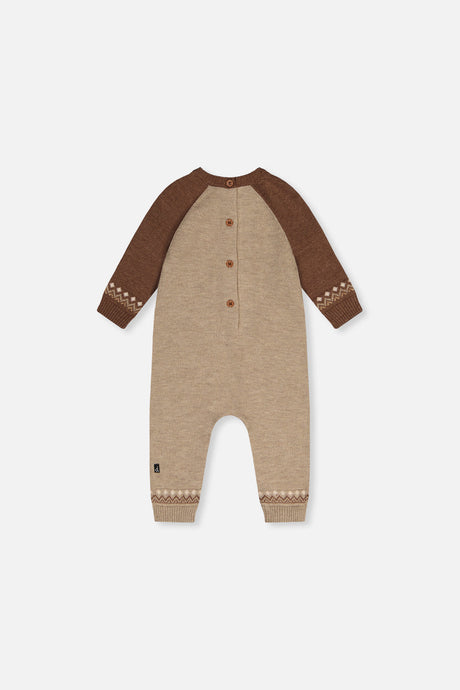 Knitted Intarsia Romper Brown Cinnamon-2