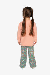Deux par Deux Tunic And Leggings Set Pale Pink And Green Floral Print