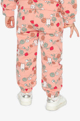 Deux par Deux French Terry Sweatpants Pink Cat Print