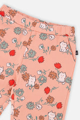 Deux par Deux French Terry Sweatpants Pink Cat Print