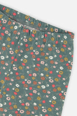 Deux par Deux Organic Cotton Leggings Green Floral Print