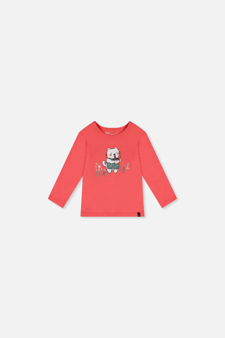 Baby Organic Cotton Long Sleeve T-Shirt Coral Pink-0