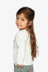 Deux par Deux Organic Cotton Long Sleeve T-Shirt Off-White