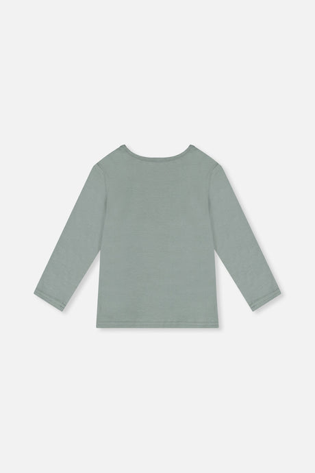 Organic Cotton Long Sleeve T-Shirt Sage Green-2
