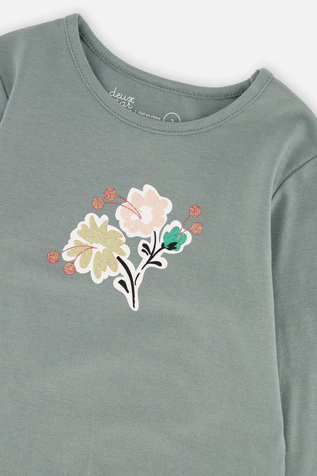 Organic Cotton Long Sleeve T-Shirt Sage Green-4