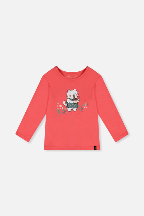 Organic Cotton Long Sleeve T-Shirt Coral Pink-0