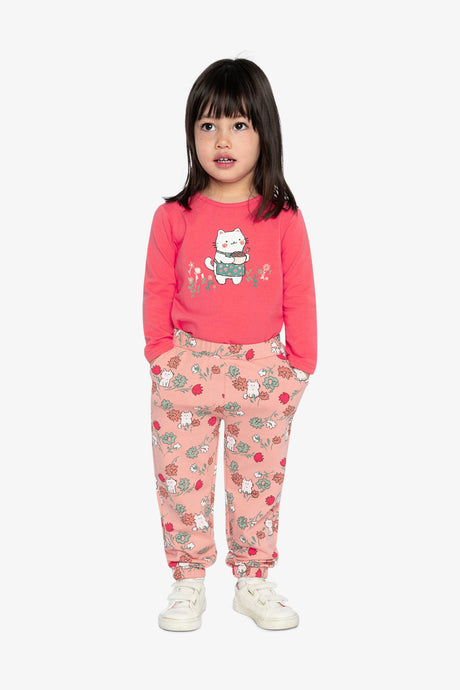 Organic Cotton Long Sleeve T-Shirt Coral Pink-1