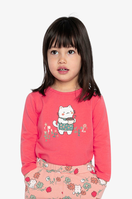 Organic Cotton Long Sleeve T-Shirt Coral Pink-3