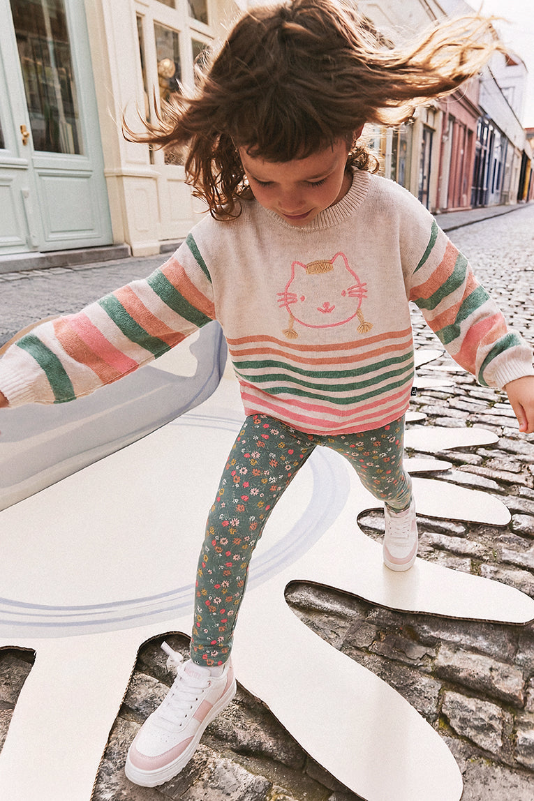 Knitted Stripe Sweater Off-White-1