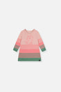 Baby Knitted Stripe Dress Very Pale Pink And Green-0