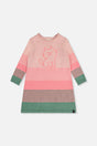 Knitted Stripe Dress Very Pale Pink And Green-0