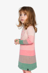 Knitted Stripe Dress Very Pale Pink And Green-3