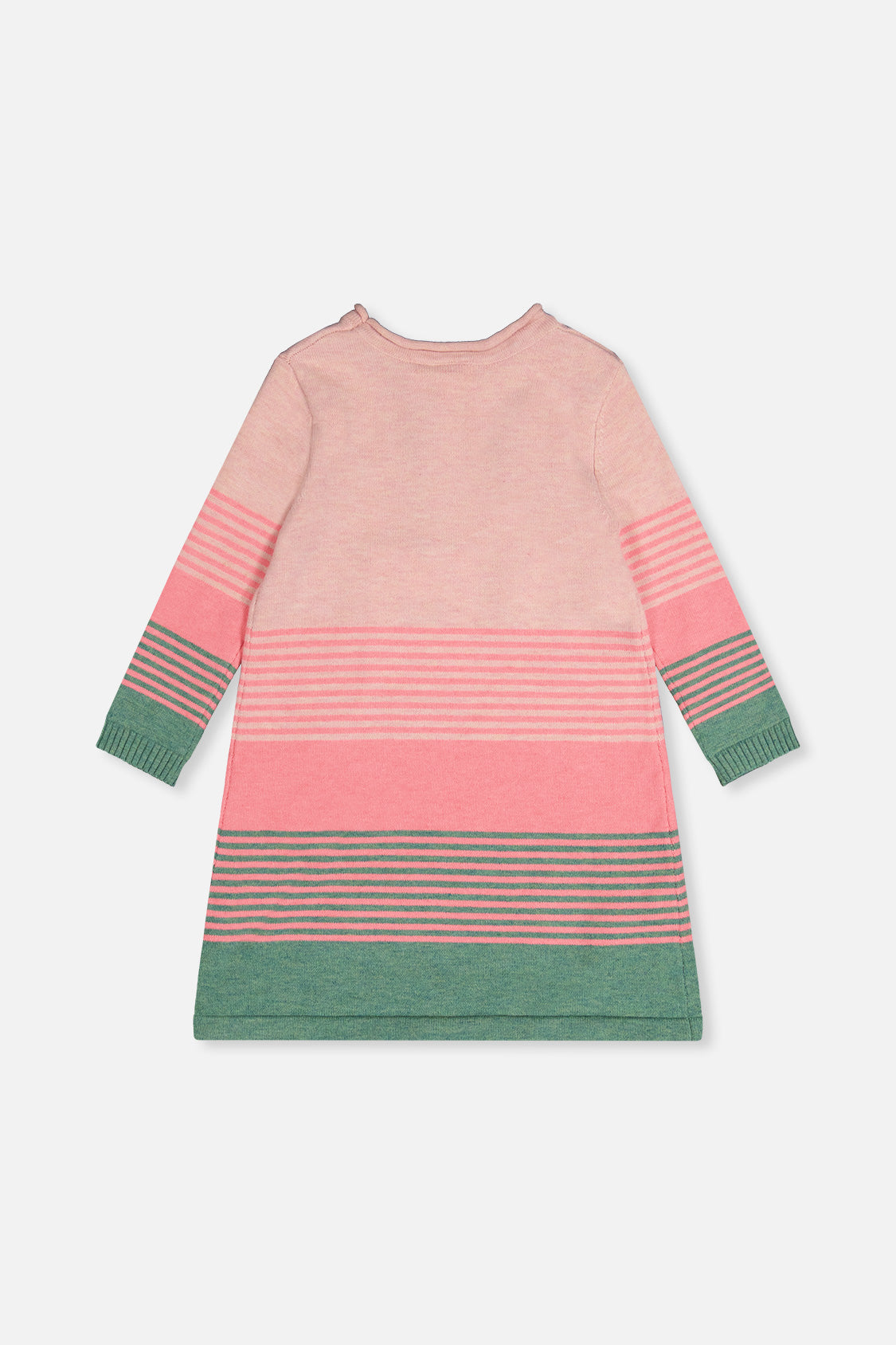 Knitted Stripe Dress Very Pale Pink And Green-2