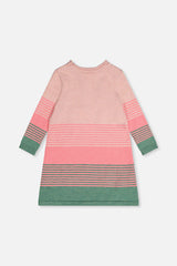 Knitted Stripe Dress Very Pale Pink And Green-2