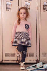 Tunic And Leggings Set Pale Dusty Pink And Navy-1