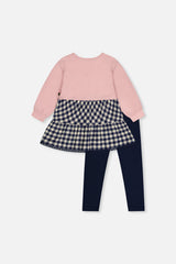 Tunic And Leggings Set Pale Dusty Pink And Navy-3