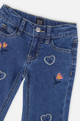 Deux par Deux girls' navy blue boot leg jeans, alternate product view