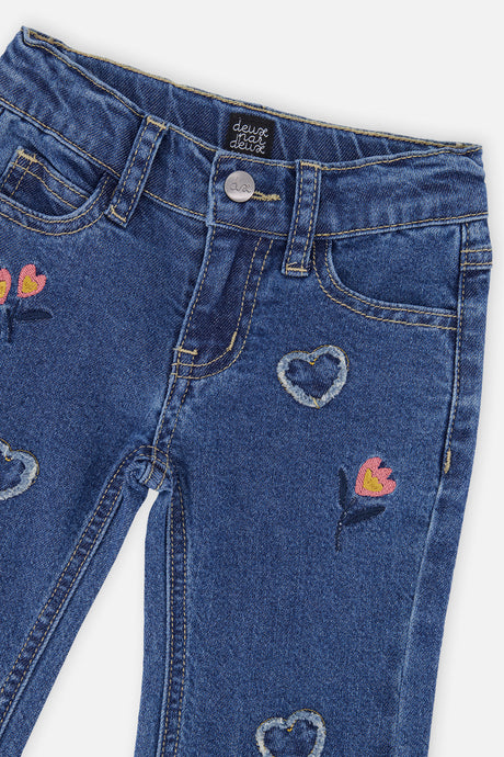 Deux par Deux girls' navy blue boot leg jeans, alternate product view