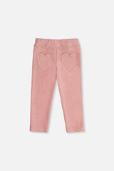 Stretch Velour Treggings Pale Dusty Pink-2