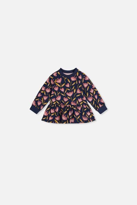 Baby French Terry Top Blue Tulip Print-0