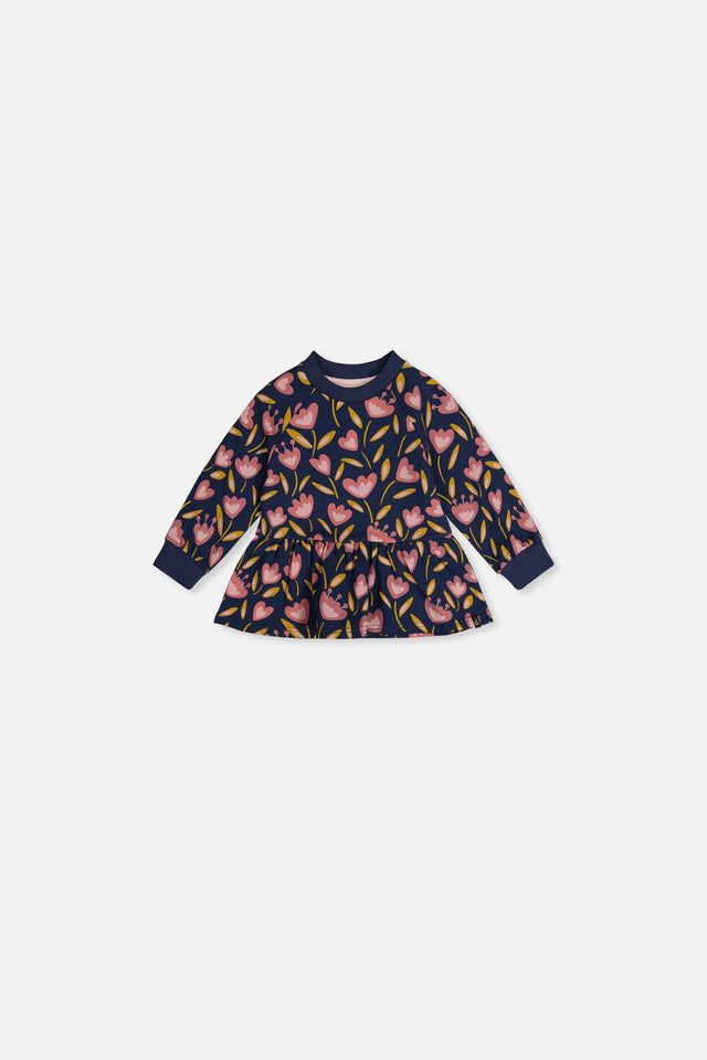 Baby French Terry Top Blue Tulip Print-0