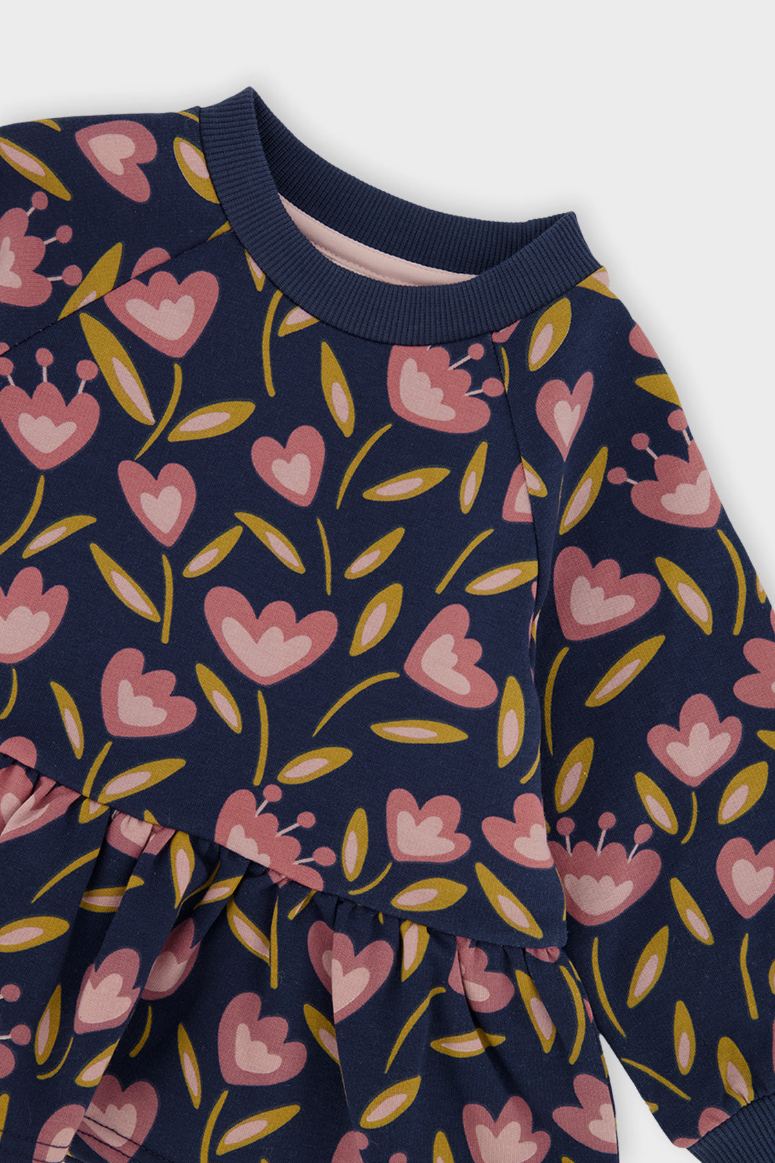 Baby French Terry Top Blue Tulip Print-2