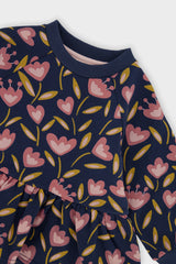 Baby French Terry Top Blue Tulip Print-2