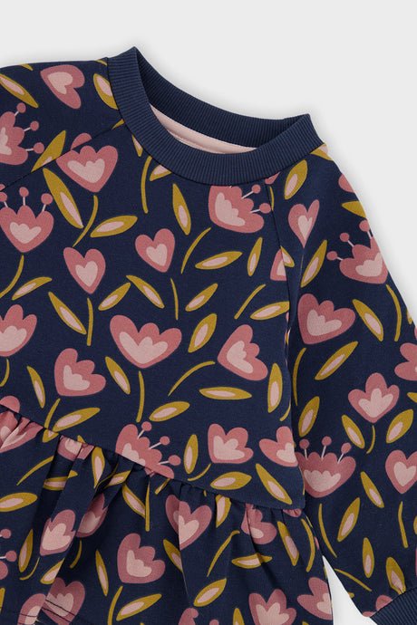 Baby French Terry Top Blue Tulip Print-2