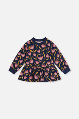 French Terry Top Blue Tulip Print-0