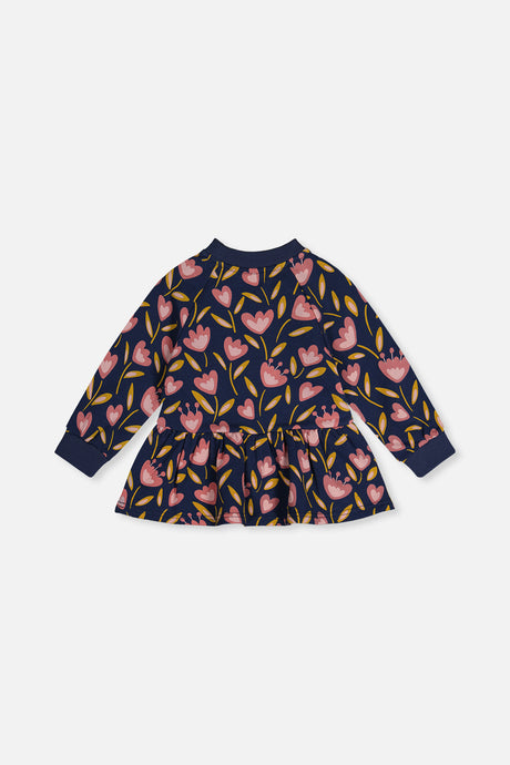 French Terry Top Blue Tulip Print-3