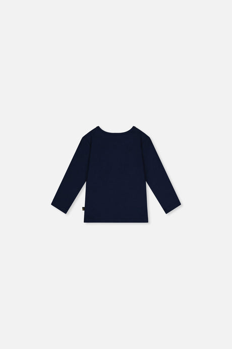 Baby Organic Cotton T-Shirt Royal Blue And Pink-1