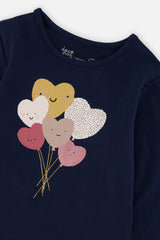 Baby Organic Cotton T-Shirt Royal Blue And Pink-2