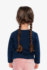 Deux par Deux Organic Cotton T-Shirt Royal Blue And Pink