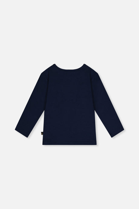 Organic Cotton T-Shirt Royal Blue And Pink-3