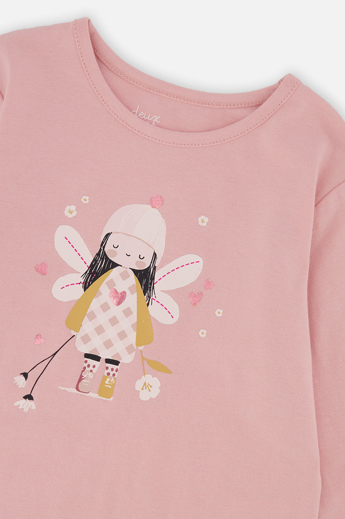 Deux par Deux Organic Cotton T-Shirt Pale Dusty Pink