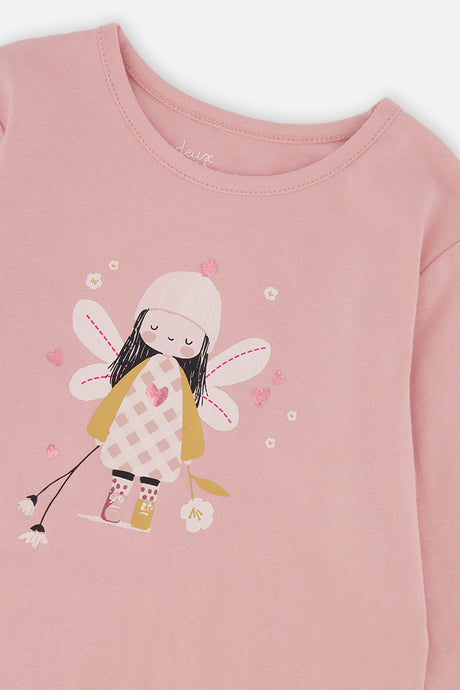 Deux par Deux Organic Cotton T-Shirt Pale Dusty Pink