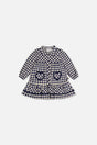 Baby Shirt Dress With Frills Blue And White Gingham Print-0
