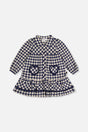 Shirt Dress With Frills Blue And White Gingham Print-0