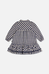 Shirt Dress With Frills Blue And White Gingham Print-2
