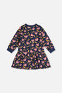 French Terry Dress Blue Tulip Print-0
